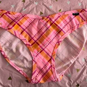 PINK Victoria's Secret Plaid Panties - Pink and Orange